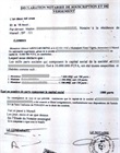 Déclaration notariée de souscription et de versement 